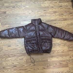 Abercrombie & Fitch Brown Puffer Jacket-Size Woman XS- Water & Wind Resistant